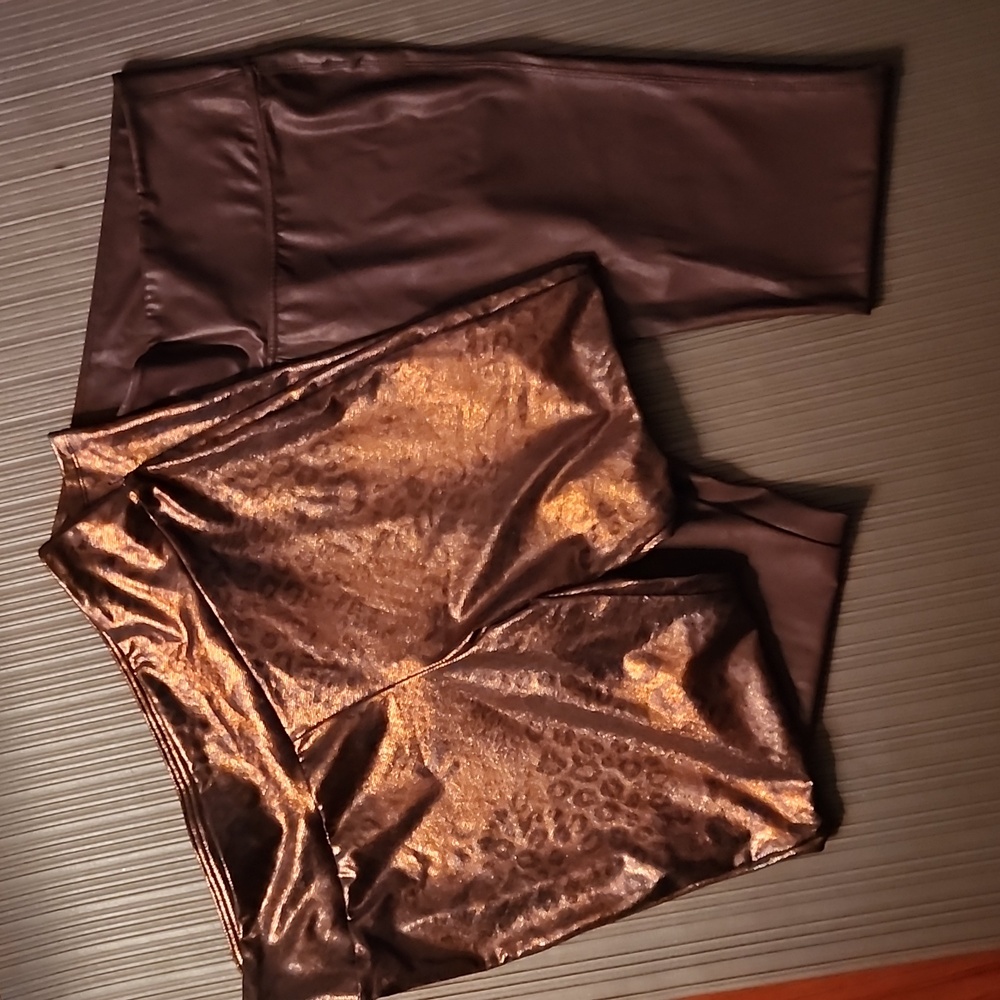 Smooth XL metalic & brown leggings